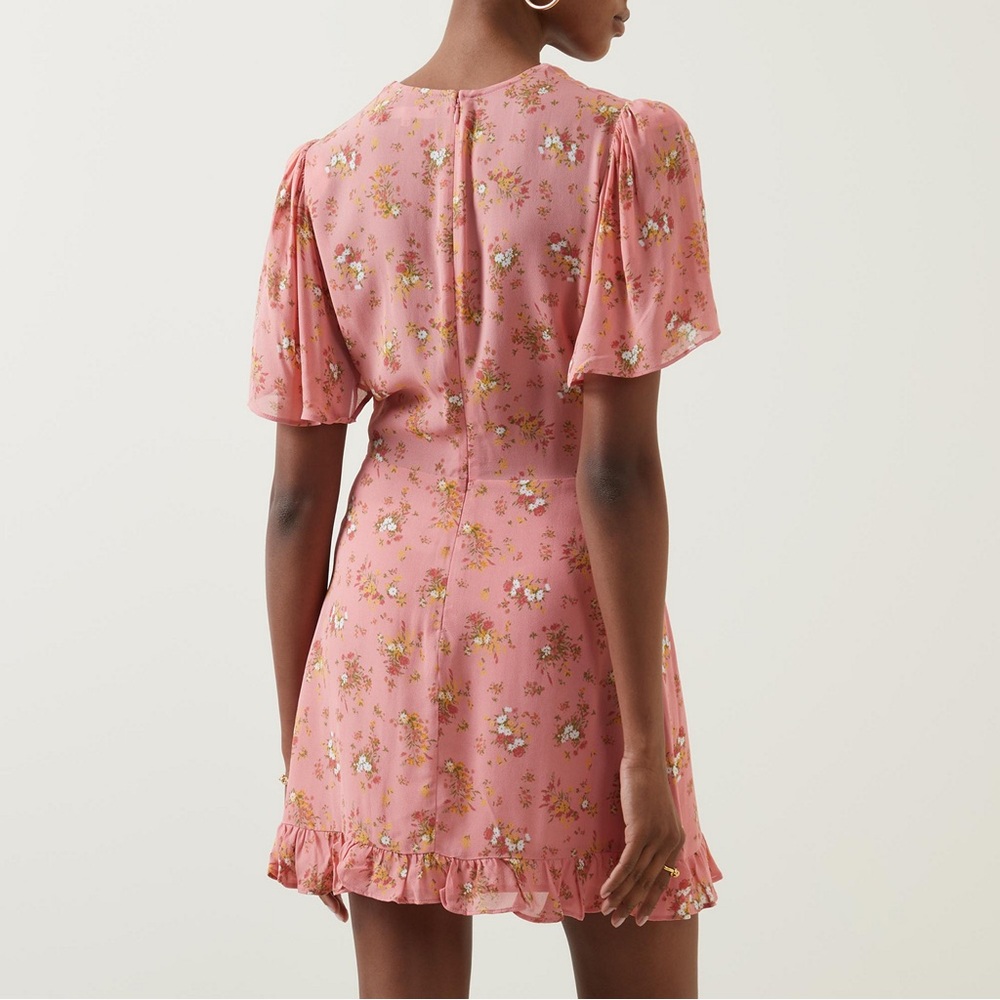 New Reformation Mya Mini Dress in Rosato Pink - Picture 4 of 12